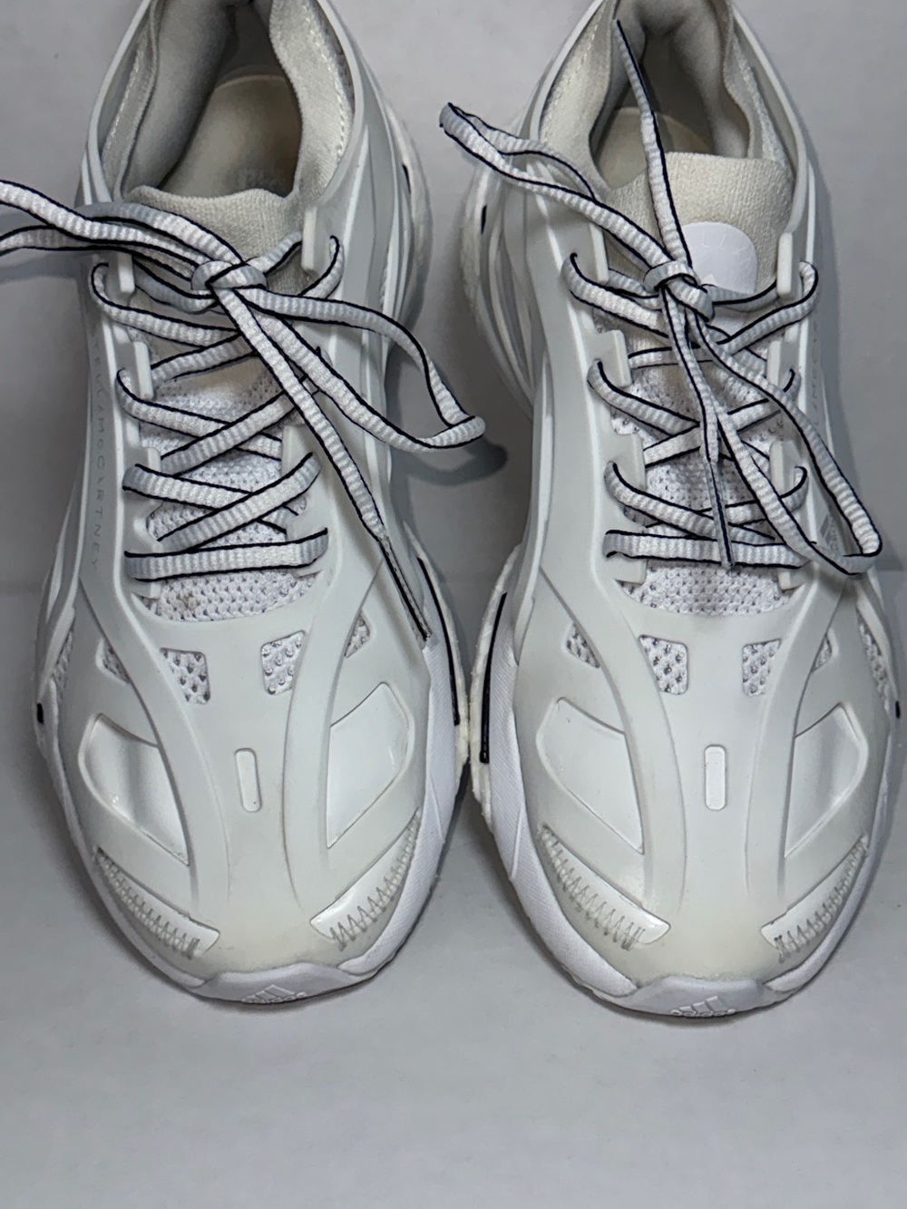Stella McCartney Off-White Chunky Lace-Up Sneakers with Black-Trim Laces 6